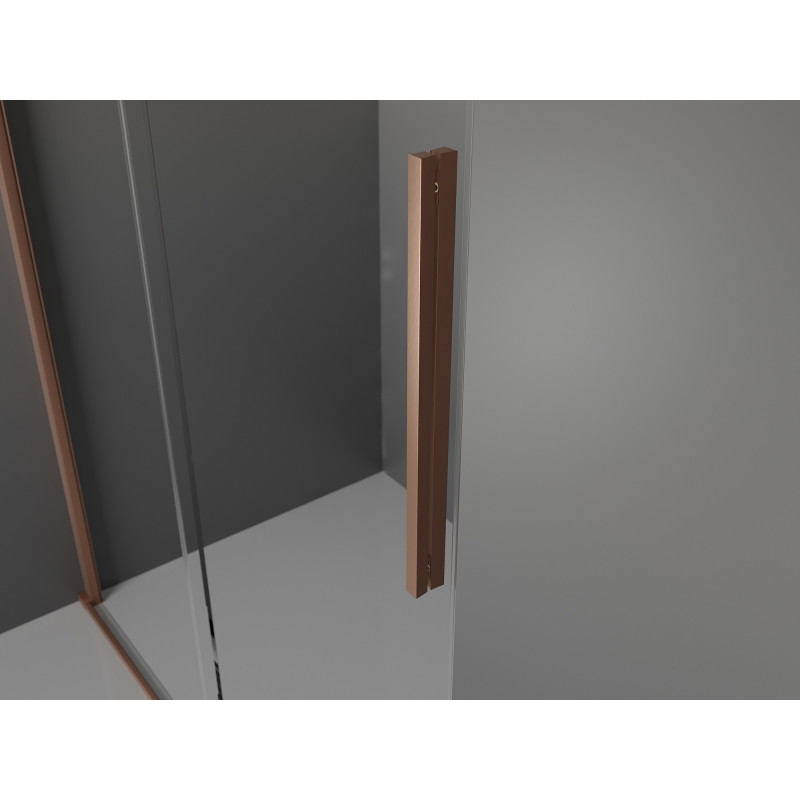 Mexen Velar L cabine de douche coulissante 100 x 100 cm, transparent, cuivre brossé - 871-100-100-03-65
