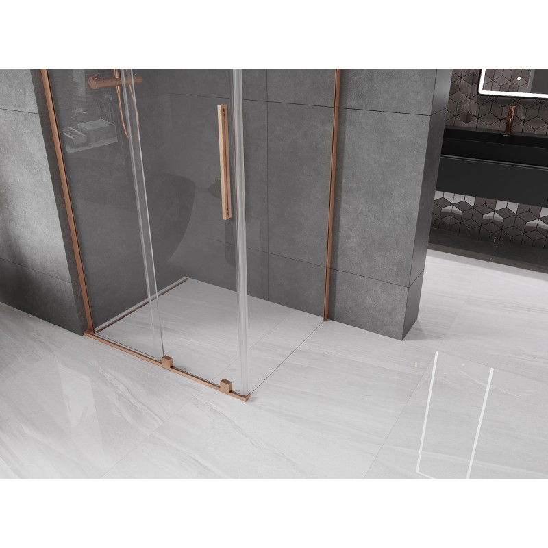 Mexen Velar L cabine de douche coulissante 100 x 90 cm, transparent, cuivre brossé - 871-100-090-03-65