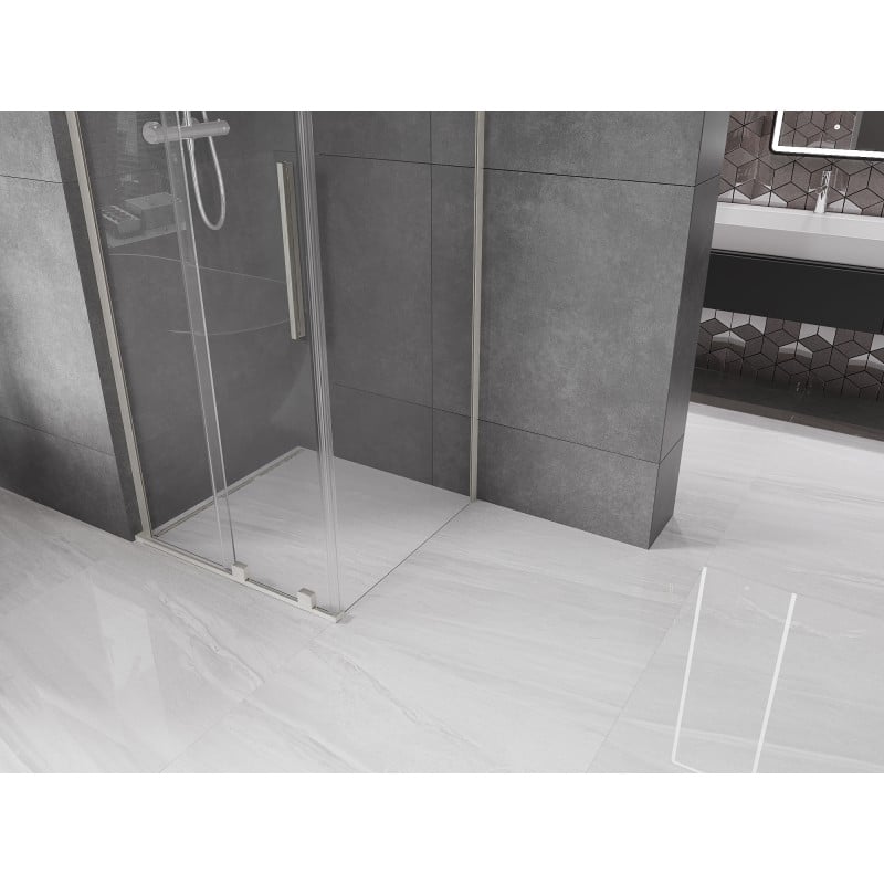 Mexen Velar L cabine de douche coulissante 110 x 110 cm, transparent, nickel brossé - 871-110-110-03-97