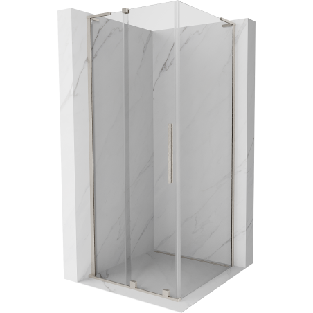 Cabine de douche coulissante Mexen Velar L 90 x 90 cm, transparent, nickel brossé - 871-090-090-03-97