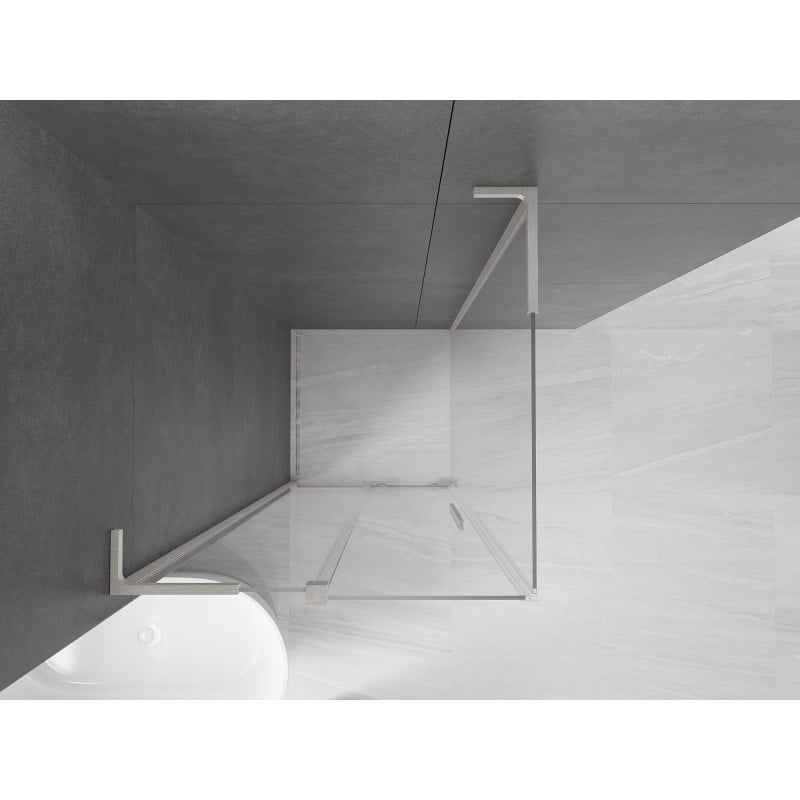 Mexen Velar L cabine de douche coulissante 100 x 100 cm, transparent, nickel brossé - 871-100-100-03-97