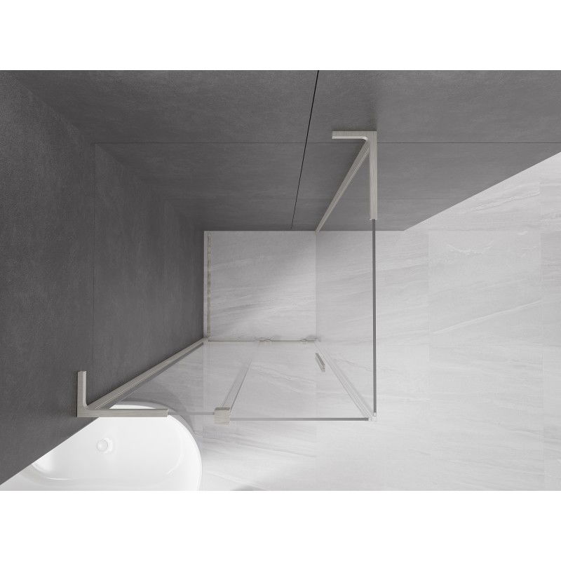 Mexen Velar L cabine de douche coulissante 90 x 90 cm, transparent, nickel brossé - 871-090-090-03-97