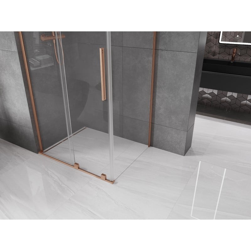 Mexen Velar L cabine de douche coulissante 110 x 90 cm, transparent, cuivre brossé - 871-110-090-03-65