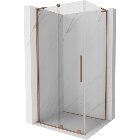 Mexen Velar L cabine de douche coulissante 120 x 80 cm, transparent, cuivre brossé - 871-120-080-03-65
