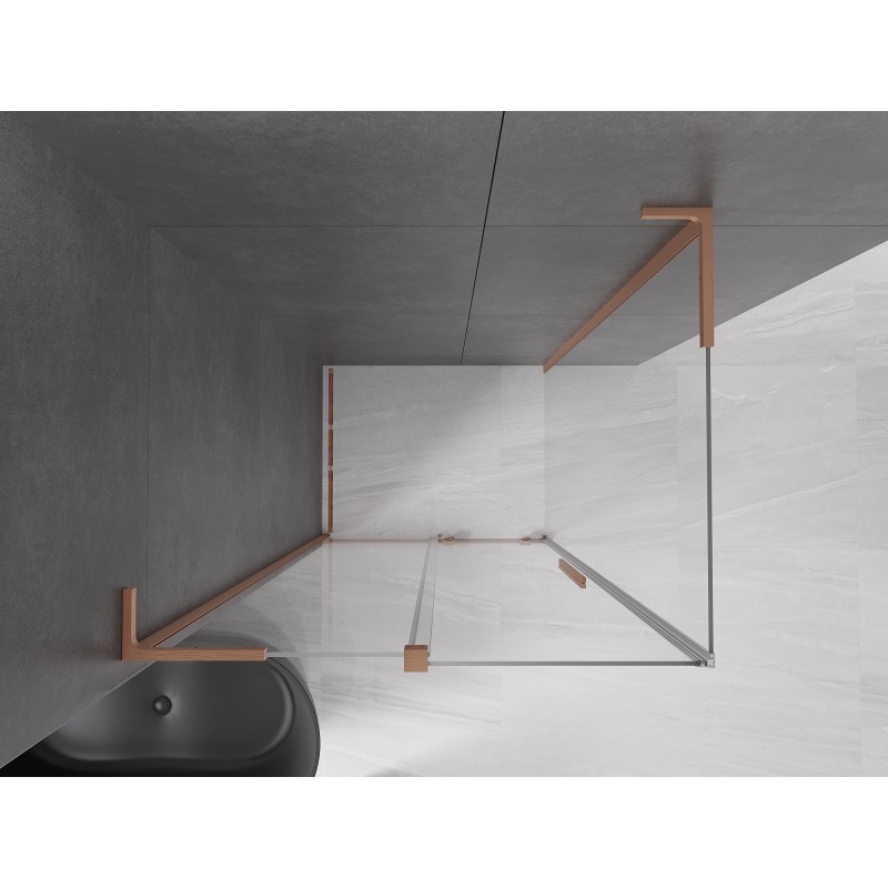 Mexen Velar L cabine de douche coulissante 120 x 70 cm, transparent, cuivre brossé - 871-120-070-03-65