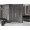 Mexen Velar L cabine de douche coulissante 120 x 80 cm, transparent, cuivre brossé - 871-120-080-03-65