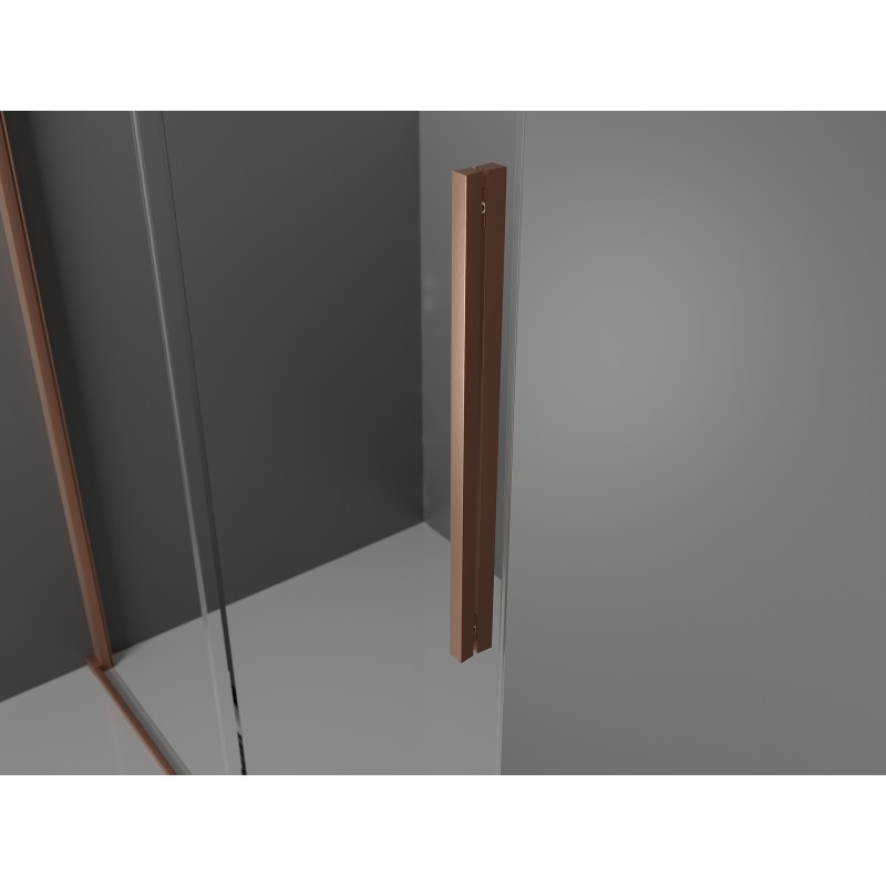 Mexen Velar L cabine de douche coulissante 120 x 100 cm, transparent, cuivre brossé - 871-120-100-03-65