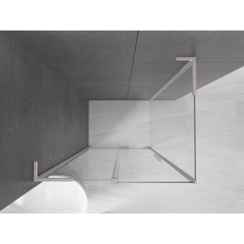 Mexen Velar L cabine de douche coulissante 90 x 80 cm, transparent, nickel brossé - 871-090-080-03-97