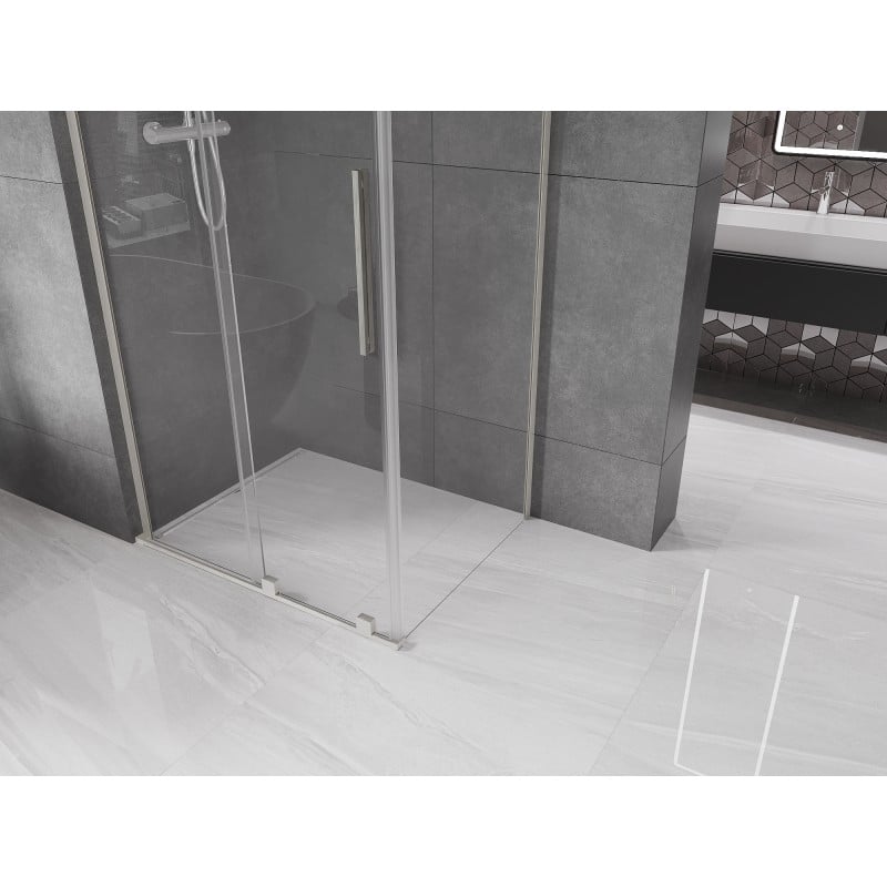 Mexen Velar L cabine de douche coulissante 100 x 70 cm, transparent, nickel brossé - 871-100-070-03-97