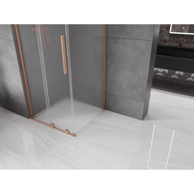Mexen Velar L cabine de douche coulissante 90 x 90 cm, givré, cuivre brossé - 871-090-090-33-65