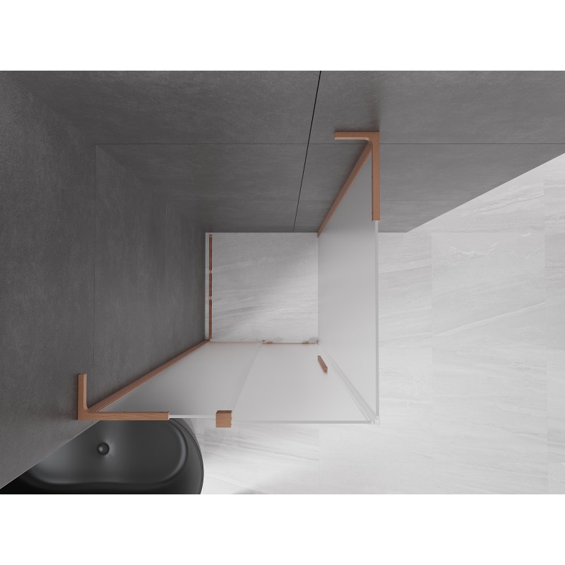 Mexen Velar L cabine de douche coulissante 90 x 90 cm, givré, cuivre brossé - 871-090-090-33-65