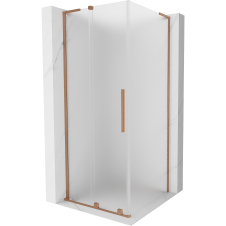 Cabine de douche coulissante Mexen Velar L 110 x 110 cm, givrée, cuivre brossé - 871-110-110-33-65