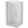 Mexen Velar L cabine de douche coulissante 90 x 75 cm, verre dépoli, cuivre brossé - 871-090-075-33-65