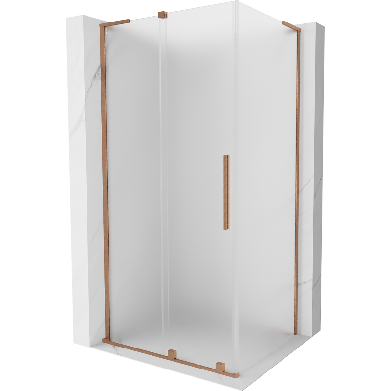 Mexen Velar L cabine de douche coulissante 90 x 100 cm, givre, cuivre brossé - 871-090-100-33-65