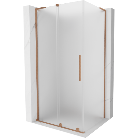 Mexen Velar L cabine de douche coulissante 90 x 100 cm, givre, cuivre brossé - 871-090-100-33-65
