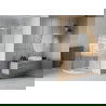 Cabine de douche Mexen Rio en forme de quadrant 80 x 80 cm, rayures, chrome + receveur Flat, blanc - 863-080-080-01-20-4110