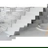 Cabine de douche Mexen Rio en forme de quadrant 80 x 80 cm, rayures, chrome + receveur Flat, blanc - 863-080-080-01-20-4110