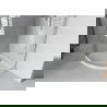Cabine de douche Mexen Rio en forme de quadrant 80 x 80 cm, rayures, chrome + receveur Flat, blanc - 863-080-080-01-20-4110