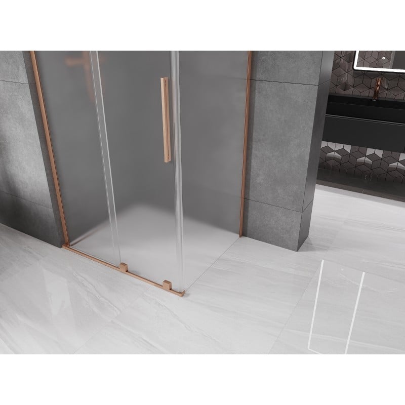 Mexen Velar L cabine de douche coulissante 120 x 80 cm, givré, cuivre brossé - 871-120-080-33-65
