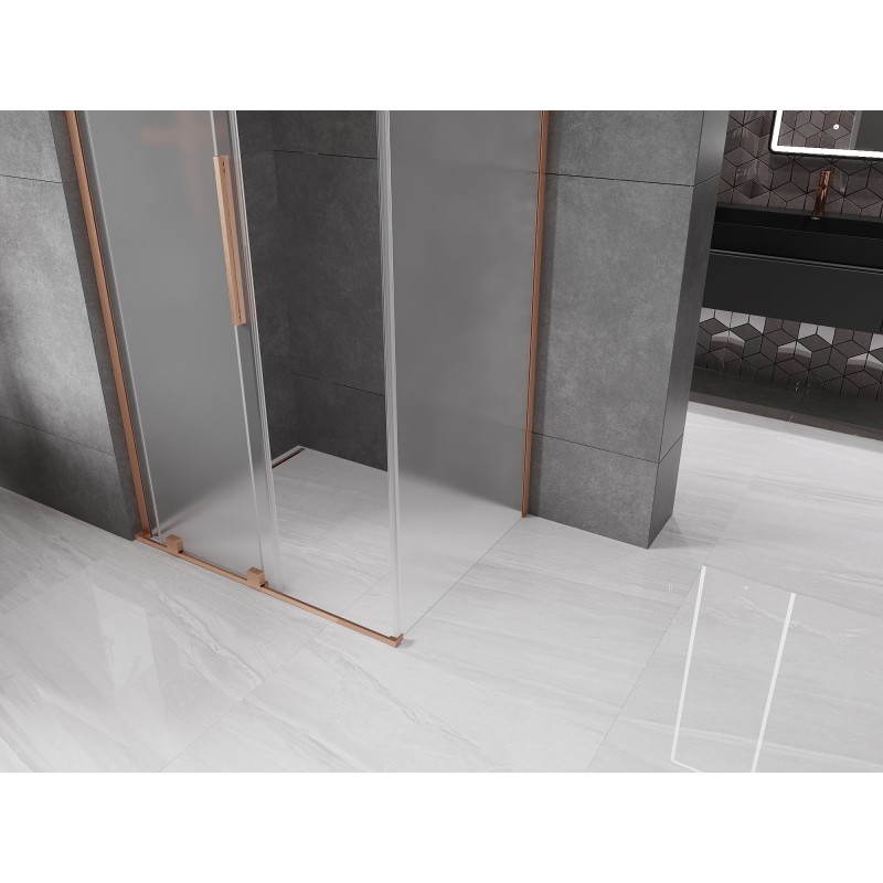 Mexen Velar L cabine de douche coulissante 120 x 80 cm, givré, cuivre brossé - 871-120-080-33-65