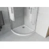 Mexen Rio cabine de douche semi-circulaire 90 x 90 cm, bandes blanches, chrome + receveur Flat, blanc - 863-090-090-01-20-4110