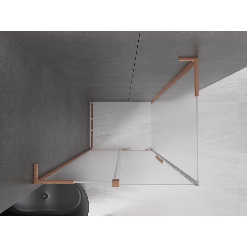 Mexen Velar L cabine de douche coulissante 120 x 100 cm, givrée, cuivre brossé - 871-120-100-33-65