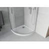 Cabine de douche semi-circulaire Mexen Rio 80 x 80 cm, givre, chrome + bac à douche Flat, blanc - 863-080-080-01-30-4110