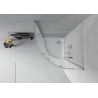 Cabine de douche semi-circulaire Mexen Rio 80 x 80 cm, givre, chrome + bac à douche Flat, blanc - 863-080-080-01-30-4110
