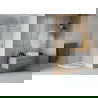 Mexen Rio cabine de douche demi-circulaire 90 x 90 cm, givrée, chrome + receveur Flat, blanc - 863-090-090-01-30-4110