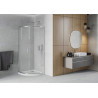 Mexen Rio cabine de douche semi-circulaire 90 x 90 cm, givre, chrome + bac à douche plat, blanc - 863-090-090-01-30-4110