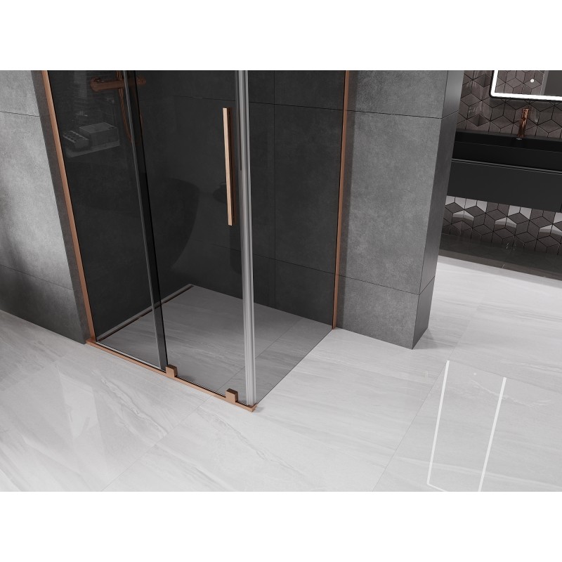 Mexen Velar L cabine de douche coulissante 100 x 80 cm, graphite, cuivre brossé - 871-100-080-43-65
