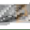 Mexen Rio cabine de douche demi-circulaire 90 x 90 cm, givrée, chrome + receveur Flat, blanc - 863-090-090-01-30-4110