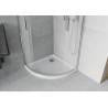 Mexen Rio cabine de douche semi-circulaire 90 x 90 cm, givre, chrome + bac à douche plat, blanc - 863-090-090-01-30-4110