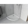 Mexen Rio cabine de douche semi-circulaire 90 x 90 cm, givrée, chrome + receveur plat, blanc - 863-090-090-01-30-4110