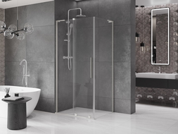 Mexen Velar L cabine de douche coulissante 120 x 80 cm, transparent, nickel brossé - 871-120-080-03-97