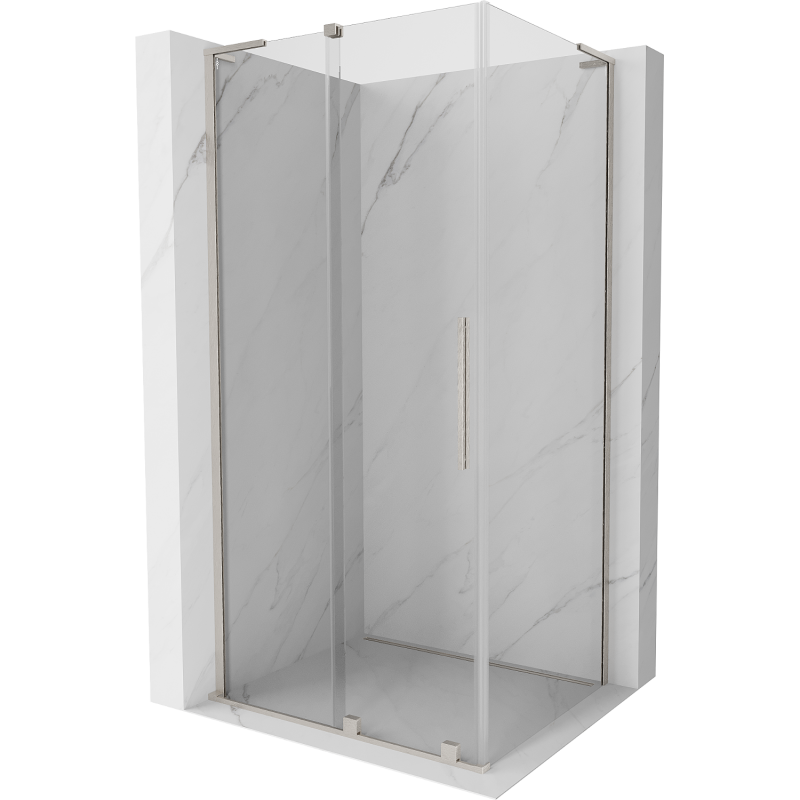 Mexen Velar L cabine de douche coulissante 120 x 110 cm, transparent, nickel brossé - 871-120-110-03-97