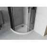 Mexen Rio cabine de douche demi-circulaire 80 x 80 cm, graphite, chrome + receveur plat, blanc - 863-080-080-01-40-4110