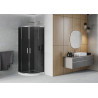 Mexen Rio cabine de douche demi-circulaire 80 x 80 cm, graphite, chrome + receveur plat, blanc - 863-080-080-01-40-4110