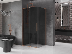 Mexen Velar L cabine de douche coulissante 120 x 70 cm, graphite, cuivre brossé - 871-120-070-43-65