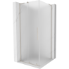 Cabine de douche coulissante Mexen Velar L 90 x 90 cm, givré, nickel brossé - 871-090-090-33-97