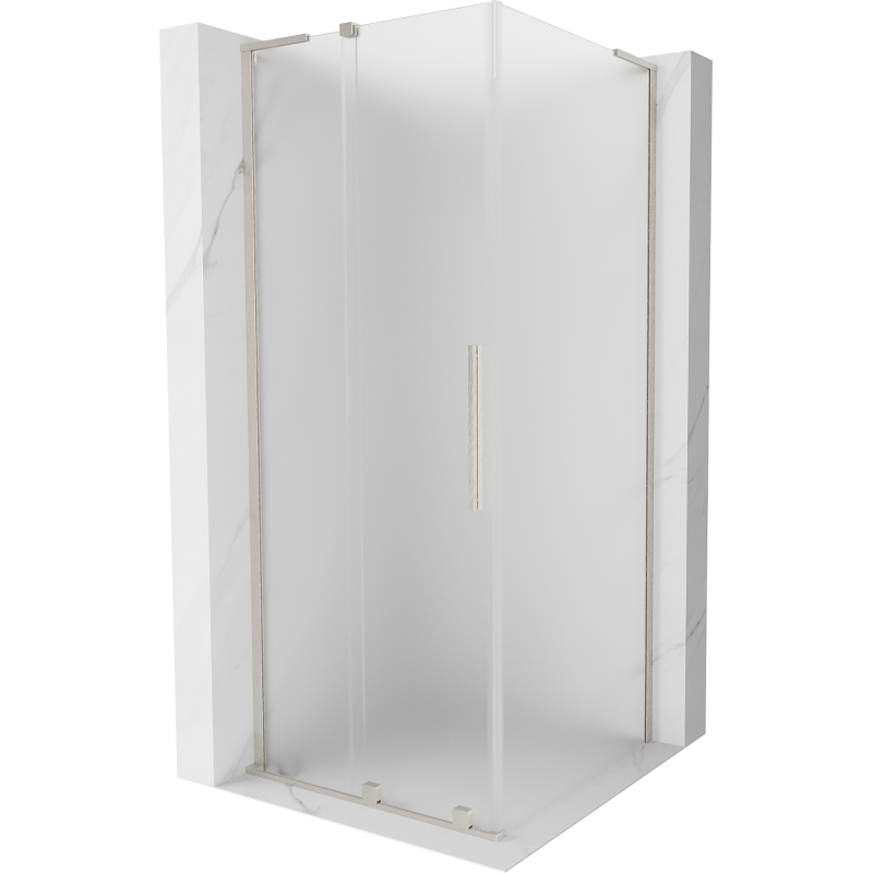 Mexen Velar L cabine de douche coulissante 110 x 110 cm, givre, nickel brossé - 871-110-110-33-97