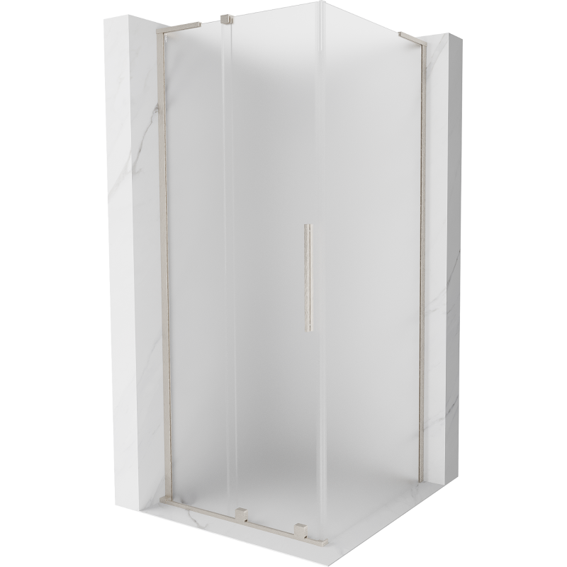 Mexen Velar L cabine de douche coulissante 110 x 110 cm, givrée, nickel brossé - 871-110-110-33-97