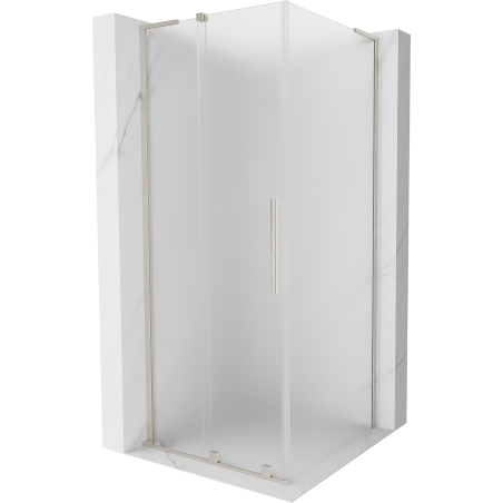Mexen Velar L cabine de douche coulissante 110 x 110 cm, givre, nickel brossé - 871-110-110-33-97