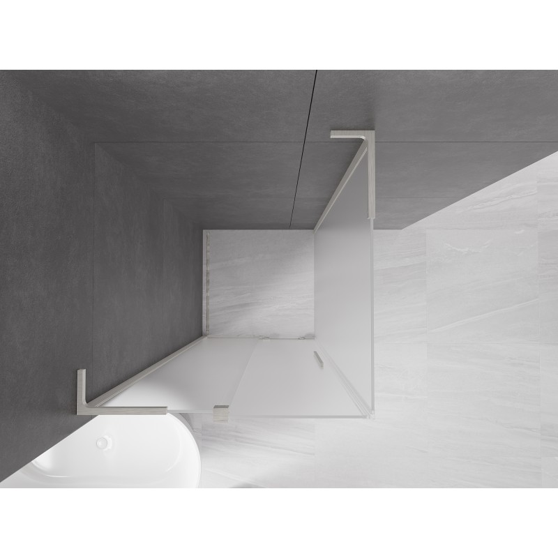Mexen Velar L cabine de douche coulissante 100 x 100 cm, givre, nickel brossé - 871-100-100-33-97