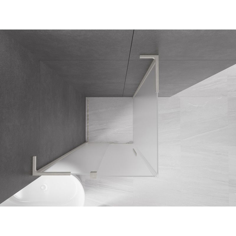 Mexen Velar L cabine de douche coulissante 90 x 90 cm, givrée, nickel brossé - 871-090-090-33-97