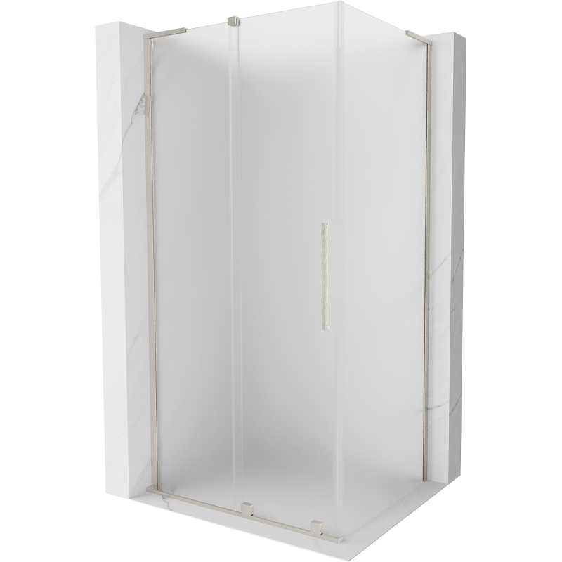 Cabine de douche coulissante Mexen Velar L 90 x 85 cm, givré, nickel brossé - 871-090-085-33-97