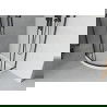 Cabine de douche Mexen Rio demi-ronde 90 x 90 cm, transparente, noire + receveur Flat, blanc - 863-090-090-70-00-4110B