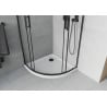 Mexen Rio cabine de douche semi-circulaire 90 x 90 cm, transparente, noire + receveur Flat, blanc - 863-090-090-70-00-4110B