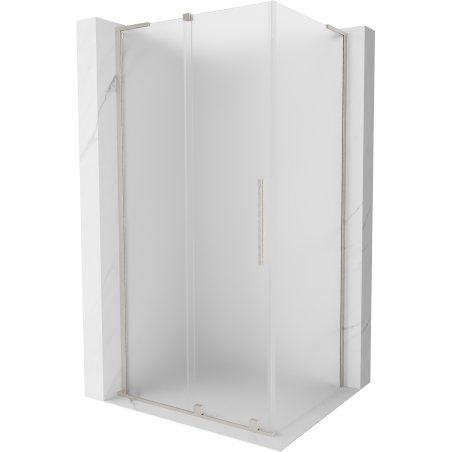 Mexen Velar L cabine de douche coulissante 100 x 85 cm, verre dépoli, nickel brossé - 871-100-085-33-97