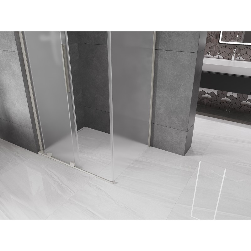Mexen Velar L cabine de douche coulissante 100 x 90 cm, givre, nickel brossé - 871-100-090-33-97